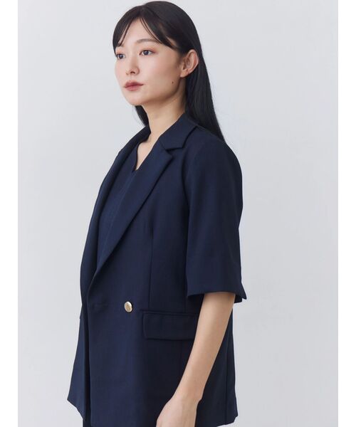 TONAL(トーナル)の「マルチセットダブルハーフスリーブジャケット(テーラードジャケット・レディース・ライトグレー/オフホワイト/ネイビー/ブラウン・MEDIUM)」の18枚目の写真