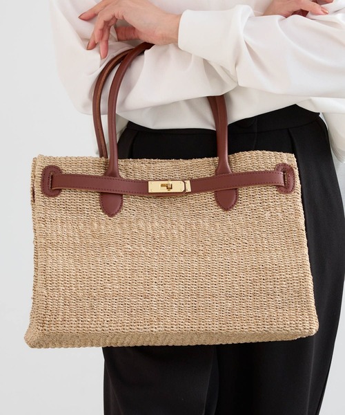 COTTO(コトゥー)の「BARNYARDSTORM / COTTO(コット) / ベルト付きカゴBAG【『ネルソンさん』ご紹介アイテム】(かごバッグ・レディース・ブラック/ナチュラル・FREE)」の1枚目の写真