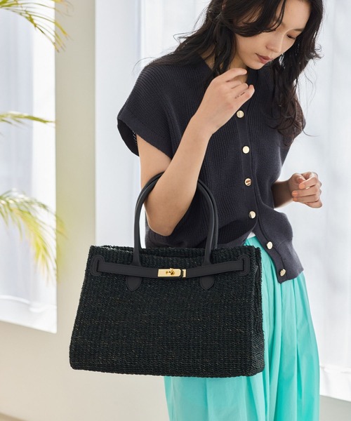 COTTO(コトゥー)の「BARNYARDSTORM / COTTO(コット) / ベルト付きカゴBAG【『ネルソンさん』ご紹介アイテム】(かごバッグ・レディース・ブラック/ナチュラル・FREE)」の3枚目の写真