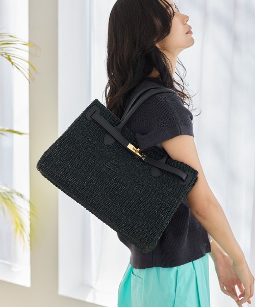 COTTO(コトゥー)の「BARNYARDSTORM / COTTO(コット) / ベルト付きカゴBAG【『ネルソンさん』ご紹介アイテム】(かごバッグ・レディース・ブラック/ナチュラル・FREE)」の6枚目の写真