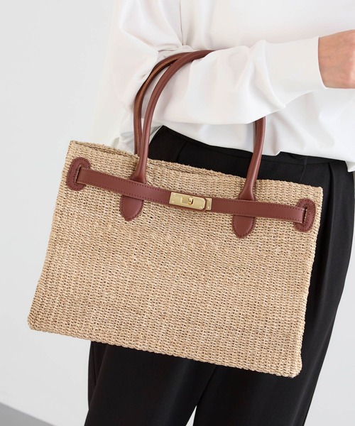 COTTO(コトゥー)の「BARNYARDSTORM / COTTO(コット) / ベルト付きカゴBAG【『ネルソンさん』ご紹介アイテム】(かごバッグ・レディース・ブラック/ナチュラル・FREE)」の9枚目の写真