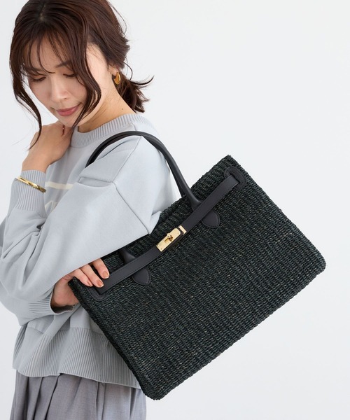 COTTO(コトゥー)の「BARNYARDSTORM / COTTO(コット) / ベルト付きカゴBAG【『ネルソンさん』ご紹介アイテム】(かごバッグ・レディース・ブラック/ナチュラル・FREE)」の16枚目の写真