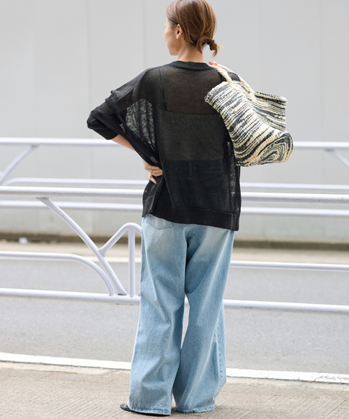 JOURNAL STANDARD relume（ジャーナルスタンダード　レリューム）の「《追加 / 新色》PEリネンルーズVカーディガン（カーディガン/ボレロ・レディース・ベージュ系その他/ブラック/チャコールグレー/ピンク系その他・FREE）」の7枚目の写真