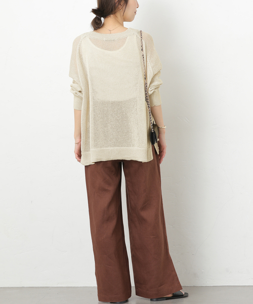 JOURNAL STANDARD relume（ジャーナルスタンダード　レリューム）の「《追加 / 新色》PEリネンルーズVカーディガン（カーディガン/ボレロ・レディース・ベージュ系その他/ブラック/チャコールグレー/ピンク系その他・FREE）」の15枚目の写真