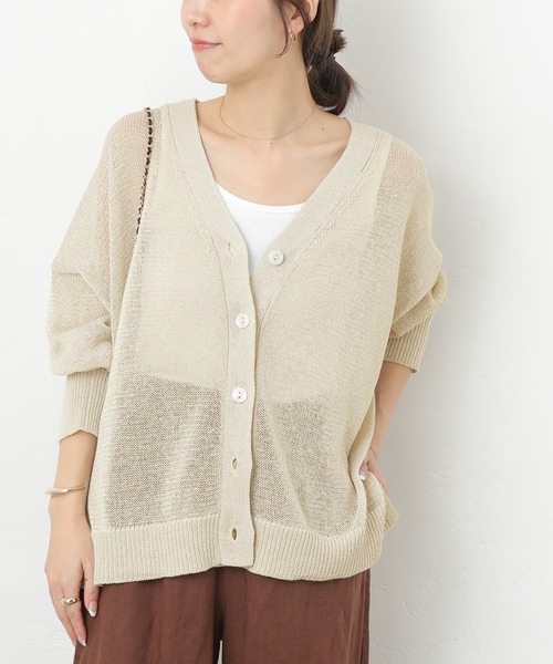 JOURNAL STANDARD relume（ジャーナルスタンダード　レリューム）の「《追加 / 新色》PEリネンルーズVカーディガン（カーディガン/ボレロ・レディース・ベージュ系その他/ブラック/チャコールグレー/ピンク系その他・FREE）」の16枚目の写真