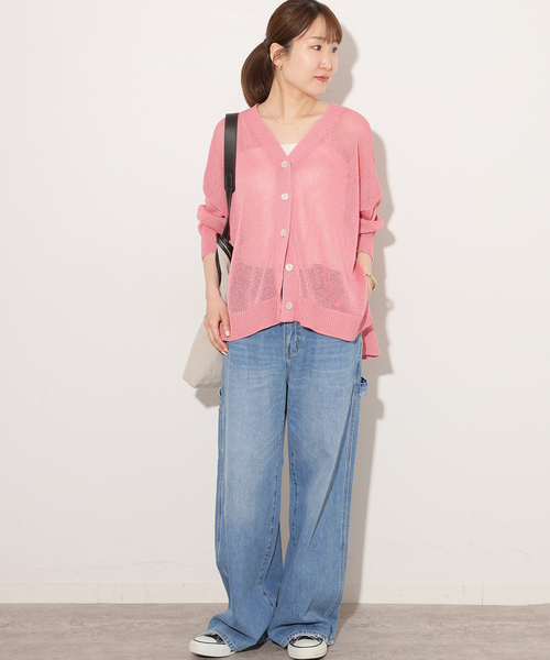 JOURNAL STANDARD relume（ジャーナルスタンダード　レリューム）の「《追加 / 新色》PEリネンルーズVカーディガン（カーディガン/ボレロ・レディース・ベージュ系その他/ブラック/チャコールグレー/ピンク系その他・FREE）」の19枚目の写真