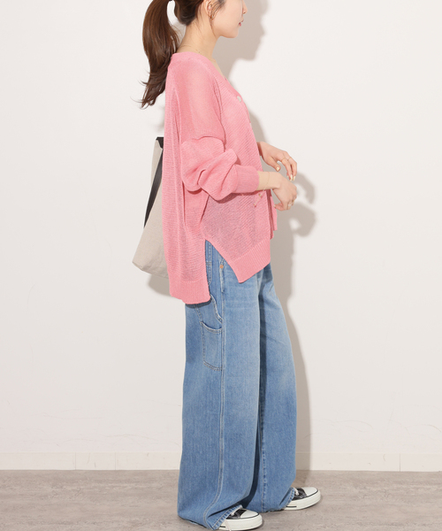 JOURNAL STANDARD relume（ジャーナルスタンダード　レリューム）の「《追加 / 新色》PEリネンルーズVカーディガン（カーディガン/ボレロ・レディース・ベージュ系その他/ブラック/チャコールグレー/ピンク系その他・FREE）」の20枚目の写真