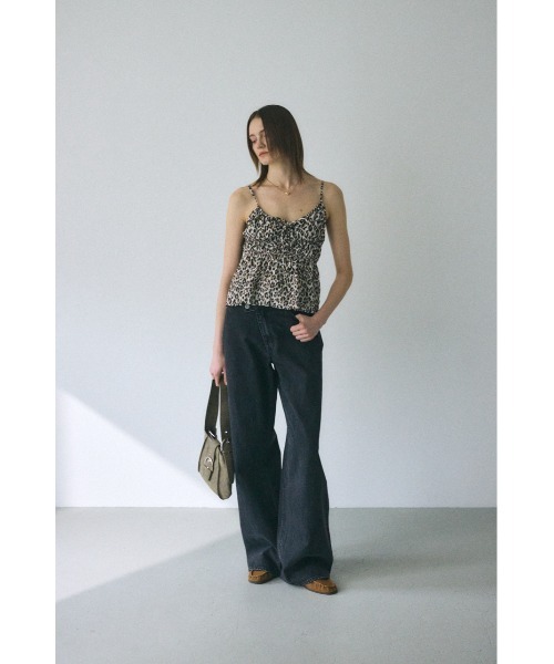 MOUSSY レオパード　キャミソール セール】【EC・一部店舗限定】【セットアップ対応】CRINKLED SATIN