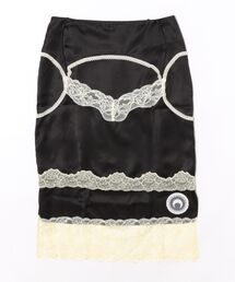 MARINE SERRE（マリーン・セル）の「SATIN & LACE MIDI SKIRT（スカート）」