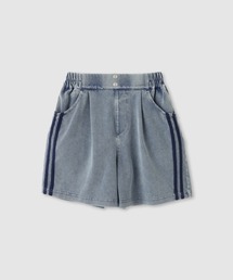 NAVY（ネイビー）の「【SARARI/サラリ】 冷感 ニットデニム サイドライン イージーキュロットパンツ（その他パンツ）」