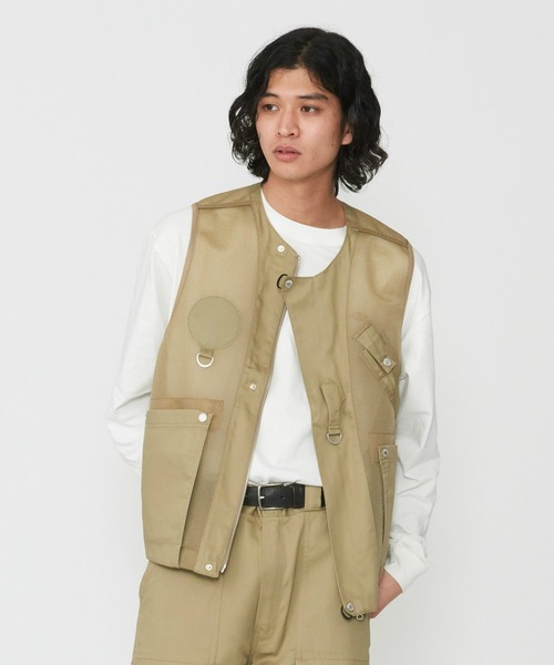 Dickies（ディッキーズ）の「Dickies/ディッキーズ G.W.C ベスト/メッシュワークベスト（ベスト・メンズ・ヘザーグレー/ブラック/ベージュ・LARGE/MEDIUM）」の3枚目の写真