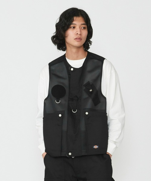 Dickies（ディッキーズ）の「Dickies/ディッキーズ G.W.C ベスト/メッシュワークベスト（ベスト・メンズ・ヘザーグレー/ブラック/ベージュ・LARGE/MEDIUM）」の2枚目の写真