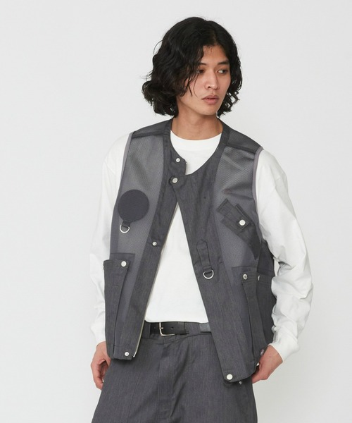 Dickies（ディッキーズ）の「Dickies/ディッキーズ G.W.C ベスト/メッシュワークベスト（ベスト・メンズ・ヘザーグレー/ブラック/ベージュ・LARGE/MEDIUM）」の7枚目の写真