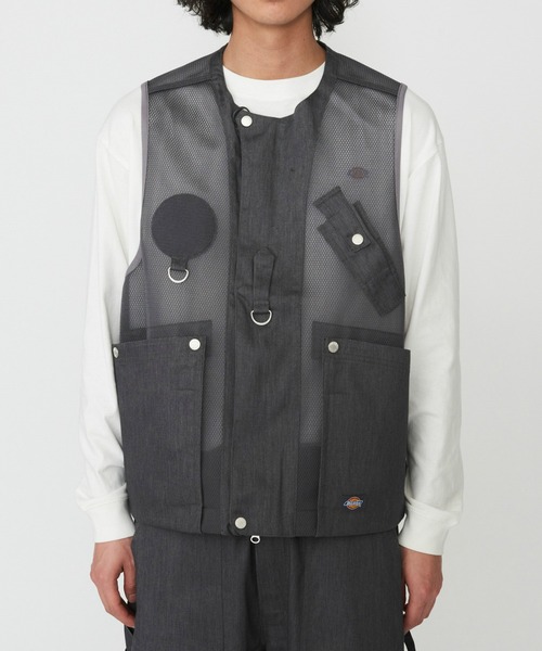 Dickies（ディッキーズ）の「Dickies/ディッキーズ G.W.C ベスト/メッシュワークベスト（ベスト・メンズ・ヘザーグレー/ブラック/ベージュ・LARGE/MEDIUM）」の10枚目の写真