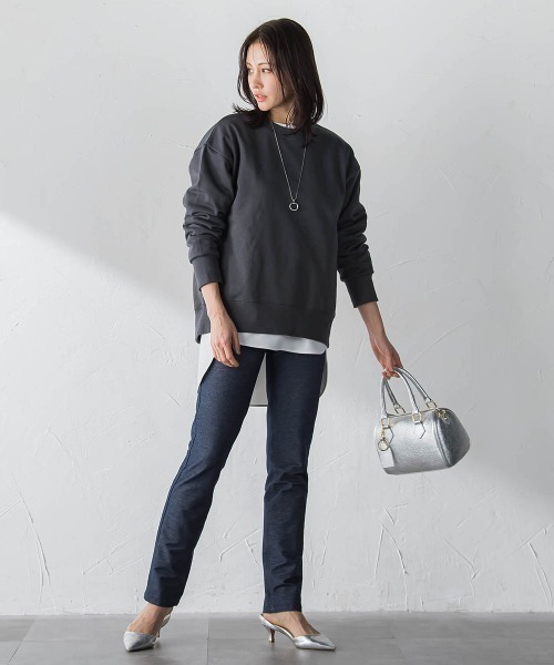 LAUTREAMONT（ロートレアモン）の「【WEB限定】名品デニムジャージライトパンツ≪ストレッチ/11号あり≫（その他パンツ・レディース・ブルー系その他/ブラック系その他・7号/13号/9号/11号）」の2枚目の写真