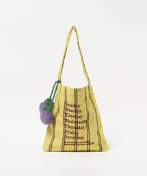 beej（ビージ）の「【別注】＜beej＞チャーム付き ストライプ トートバッグ / キッズ（トートバッグ）」