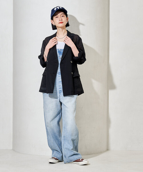 FREAK'S STORE(フリークスストア)の「シアージャケット/ダブルブレストジャケット(テーラードジャケット・レディース・オフホワイト/ピンク/ブラウン/ブラック・フリ-)」の11枚目の写真