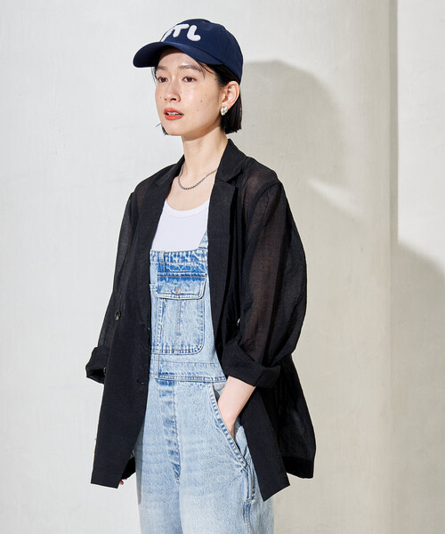FREAK'S STORE(フリークスストア)の「シアージャケット/ダブルブレストジャケット(テーラードジャケット・レディース・オフホワイト/ピンク/ブラウン/ブラック・フリ-)」の18枚目の写真