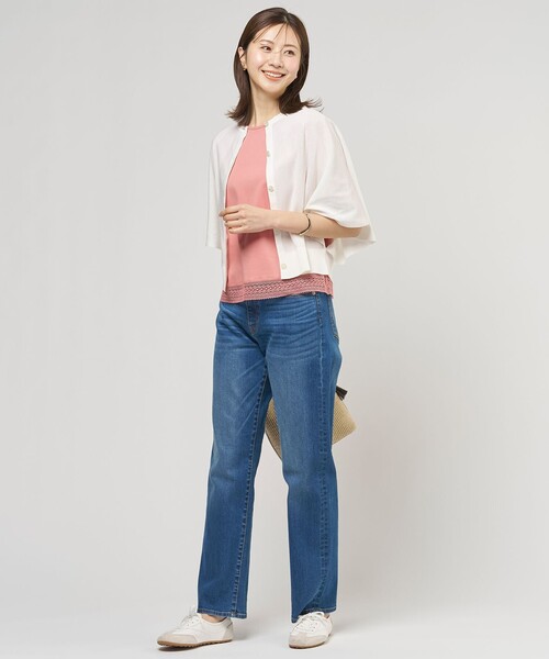 J.PRESS(ジェイプレス)の「COTTON ACETATE DRY バタフライスリーブ カーディガン(カーディガン/ボレロ・レディース・ホワイト系/ライトグリーン系/ベージュ系/ネイビー系・T13)」の10枚目の写真