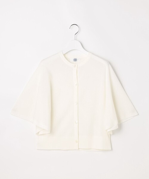 J.PRESS(ジェイプレス)の「COTTON ACETATE DRY バタフライスリーブ カーディガン(カーディガン/ボレロ・レディース・ホワイト系/ライトグリーン系/ベージュ系/ネイビー系・T13)」の12枚目の写真