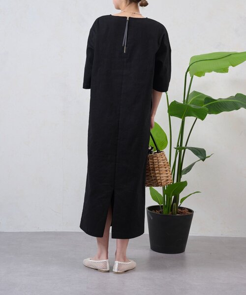 Jena espace merveilleux（ジェナ　エスパスメルヴェイユ）の「コットンストレッチワンピース（ワンピース・レディース・ベージュ/ブラック・FREE）」の4枚目の写真