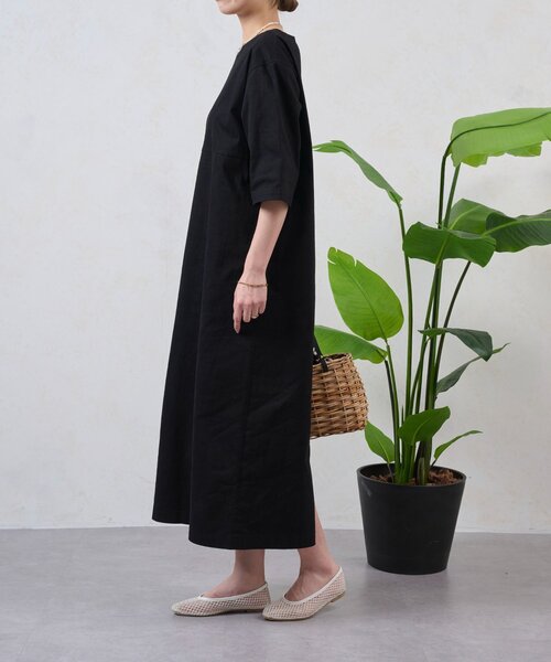 Jena espace merveilleux（ジェナ　エスパスメルヴェイユ）の「コットンストレッチワンピース（ワンピース・レディース・ベージュ/ブラック・FREE）」の6枚目の写真
