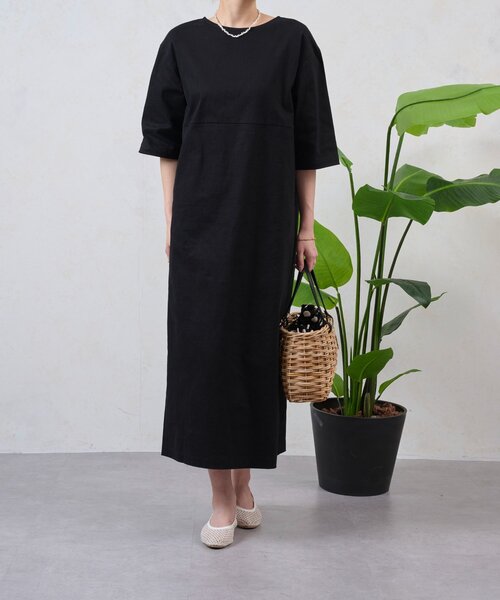 Jena espace merveilleux（ジェナ　エスパスメルヴェイユ）の「コットンストレッチワンピース（ワンピース・レディース・ベージュ/ブラック・FREE）」の9枚目の写真