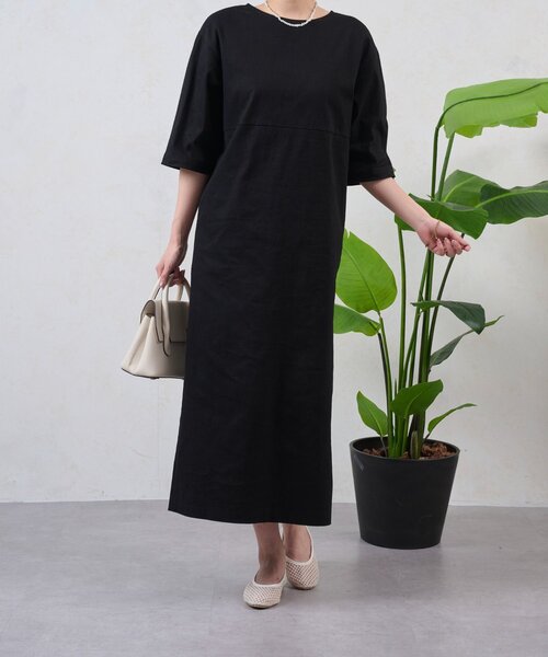 Jena espace merveilleux（ジェナ　エスパスメルヴェイユ）の「コットンストレッチワンピース（ワンピース・レディース・ベージュ/ブラック・FREE）」の10枚目の写真