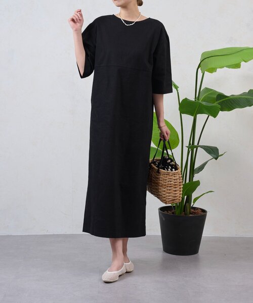 Jena espace merveilleux（ジェナ　エスパスメルヴェイユ）の「コットンストレッチワンピース（ワンピース・レディース・ベージュ/ブラック・FREE）」の13枚目の写真