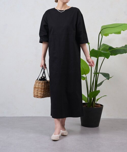 Jena espace merveilleux（ジェナ　エスパスメルヴェイユ）の「コットンストレッチワンピース（ワンピース・レディース・ベージュ/ブラック・FREE）」の17枚目の写真