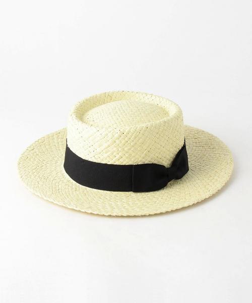 Another Edition（アナザーエディション）の「ツバ広カンカン帽/ AEBFC ツバヒロ カンカン◆（ハット・レディース・ナチュラル/ダークブラウン/オフホワイト・FREE）」の2枚目の写真