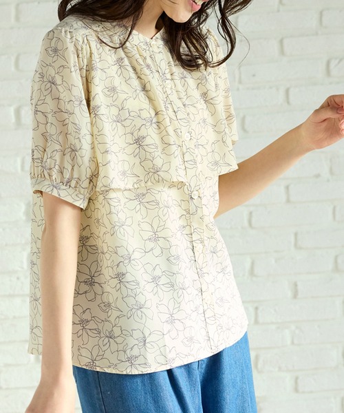 BELLUNA PLUS(ベルーナ)の「ケープ風デザインブラウス(シャツ/ブラウス・レディース・アイボリー系/ブラック系その他/ブルー系その他/ラベンダー・MEDIUM/LARGE/X-LARGE)」の16枚目の写真