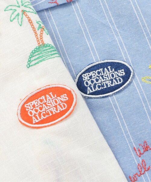 apres les cours(アプレレクール)の「サマーモチーフ総柄刺繍シャツ(シャツ/ブラウス・キッズ・アイボリー/サックスブルー・80/90/100/110/120/130)」の6枚目の写真