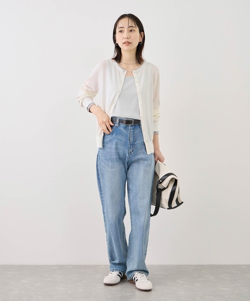 ROPE' PICNIC(ロペピクニック)の「ソマルティレイヤード風ベーシックカーディガン/UVカット・吸水速乾・遮熱(カーディガン/ボレロ・レディース・ラベンダー/ブラック/クリーム/オフホワイト・M/L)」の16枚目の写真