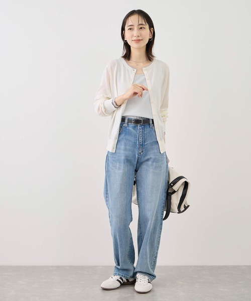 ROPE' PICNIC(ロペピクニック)の「ソマルティレイヤード風ベーシックカーディガン/UVカット・吸水速乾・遮熱(カーディガン/ボレロ・レディース・ラベンダー/ブラック/クリーム/オフホワイト・M/L)」の17枚目の写真