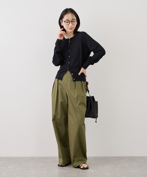 ROPE' PICNIC(ロペピクニック)の「ソマルティレイヤード風ベーシックカーディガン/UVカット・吸水速乾・遮熱(カーディガン/ボレロ・レディース・ラベンダー/ブラック/クリーム/オフホワイト・M/L)」の11枚目の写真