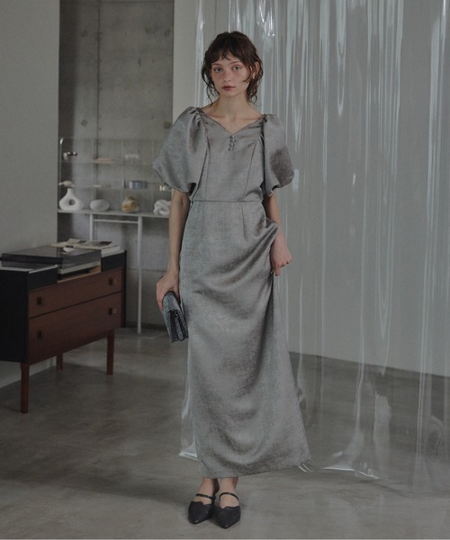 Jacquard puffsleeve dress（ドレス）｜LE'RURE（リルアー）の