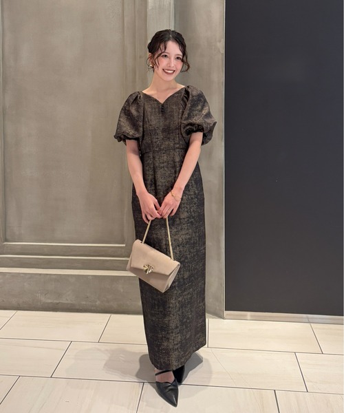 LE'RURE（リルアー）の「Jacquard puffsleeve dress（ドレス・レディース・ブラック/グレー・TALL/MEDIUM/SMALL）」の5枚目の写真