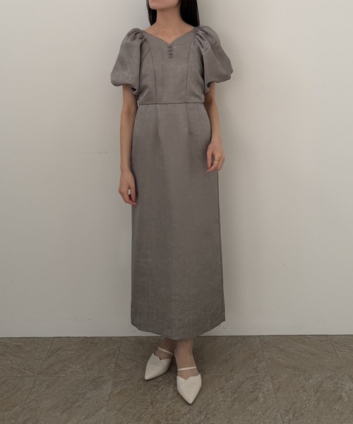 LE'RURE（リルアー）の「Jacquard puffsleeve dress（ドレス・レディース・ブラック/グレー・TALL/MEDIUM/SMALL）」の8枚目の写真