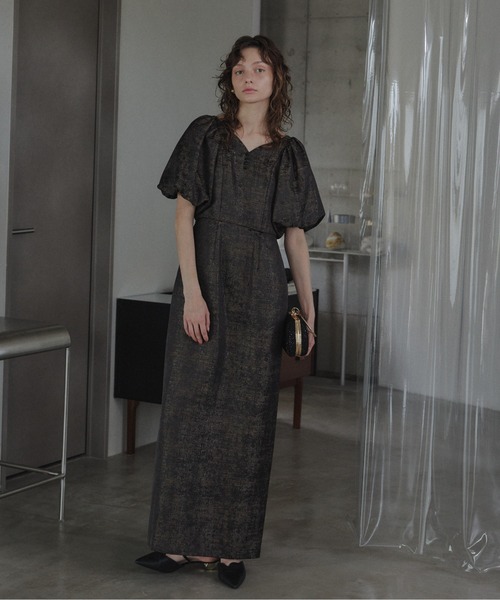 LE'RURE（リルアー）の「Jacquard puffsleeve dress（ドレス・レディース・ブラック/グレー・TALL/MEDIUM/SMALL）」の12枚目の写真