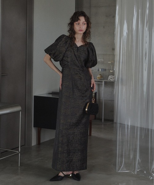 LE'RURE（リルアー）の「Jacquard puffsleeve dress（ドレス・レディース・ブラック/グレー・TALL/MEDIUM/SMALL）」の14枚目の写真