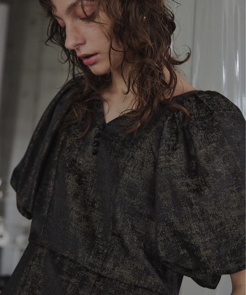 LE'RURE（リルアー）の「Jacquard puffsleeve dress（ドレス・レディース・ブラック/グレー・TALL/MEDIUM/SMALL）」の17枚目の写真