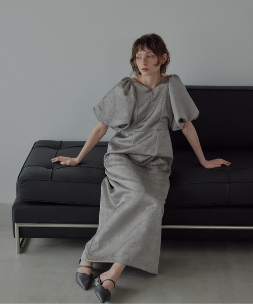 LE'RURE（リルアー）の「Jacquard puffsleeve dress（ドレス・レディース・ブラック/グレー・TALL/MEDIUM/SMALL）」の20枚目の写真