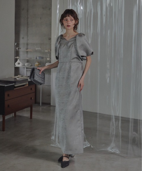 LE'RURE（リルアー）の「Jacquard puffsleeve dress（ドレス・レディース・ブラック/グレー・TALL/MEDIUM/SMALL）」の22枚目の写真