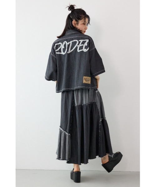 RODEO CROWNS WIDE BOWL（ロデオクラウンズワイドボウル）の「デニムワイドシャツ（シャツ/ブラウス・レディース・ブルー/ブラック/ライトブルー・FREE）」の22枚目の写真
