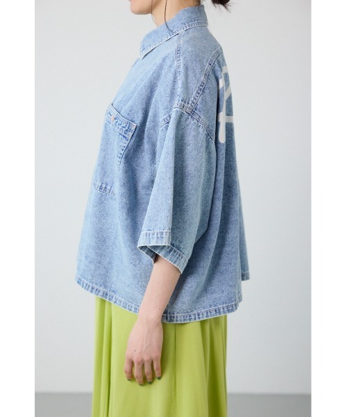 RODEO CROWNS WIDE BOWL（ロデオクラウンズワイドボウル）の「デニムワイドシャツ（シャツ/ブラウス・レディース・ブルー/ブラック/ライトブルー・FREE）」の11枚目の写真