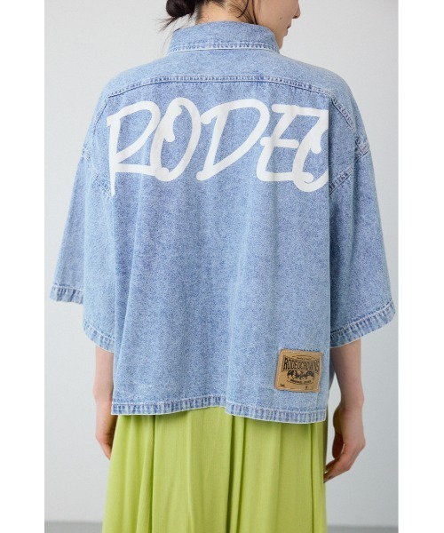 RODEO CROWNS WIDE BOWL（ロデオクラウンズワイドボウル）の「デニムワイドシャツ（シャツ/ブラウス・レディース・ブルー/ブラック/ライトブルー・FREE）」の12枚目の写真