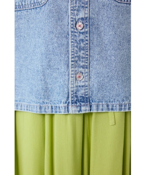 RODEO CROWNS WIDE BOWL（ロデオクラウンズワイドボウル）の「デニムワイドシャツ（シャツ/ブラウス・レディース・ブルー/ブラック/ライトブルー・FREE）」の16枚目の写真