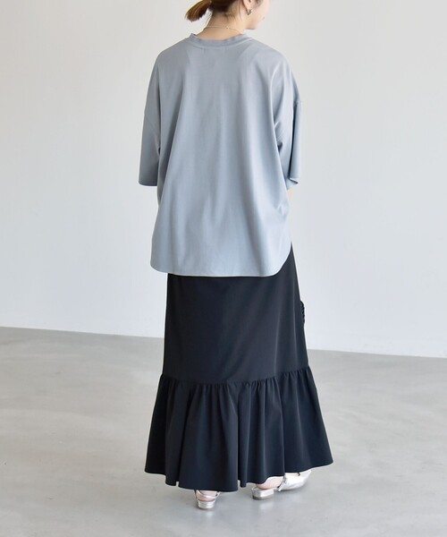 quaranciel(カランシエル)の「quaranciel:〈接触冷感/UVカット/撥水〉マルチファンクション ティアード スカート(スカート・レディース・ベージュ/ブラック・ONE SIZE)」の21枚目の写真