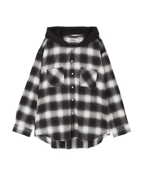 B'2nd(ビーセカンド)の「RENOVA/レノバ CUT SEAM HOODED SHIRTS(シャツ/ブラウス・メンズ・ブラック/ブルー/ベージュ・1/3)」の2枚目の写真